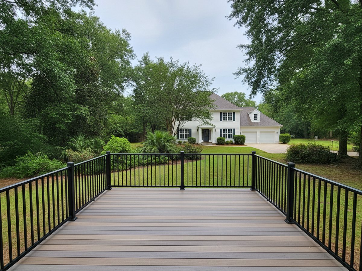 Paradise Deck Solutions crew at work on a home in Vancleave, MS